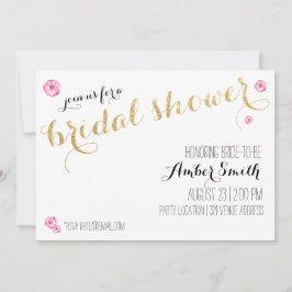 Glitter Script Bridal Shower-uitnodiging Kaart