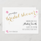 Glitter Script Bridal Shower-uitnodiging Kaart (Voorkant / Achterkant)