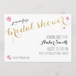 Glitter Script Bridal Shower-uitnodiging Kaart