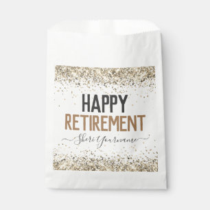Glitter Script Happy Retirement Favor Bags Bedankzakje
