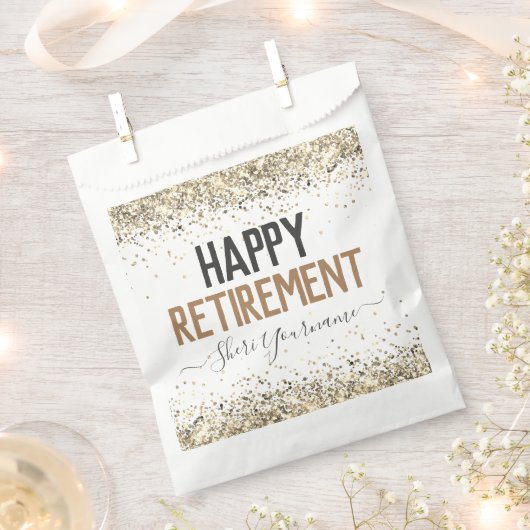 Glitter Script Happy Retirement Favor Tassen Bedankzakje (Geknipt)