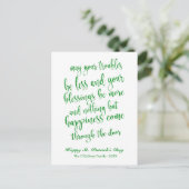 Glitter Script Ierse zegen St. Patrick's Day Briefkaart (Staand voorkant)