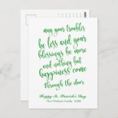 Glitter Script Ierse zegen St. Patrick's Day Briefkaart (Voorkant / Achterkant)