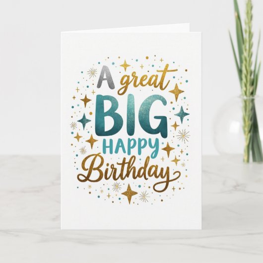Glitter Script Verjaardagskaart Kaart (Voorkant)