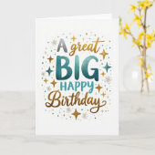 Glitter Script Verjaardagskaart Kaart (Gele Bloem)