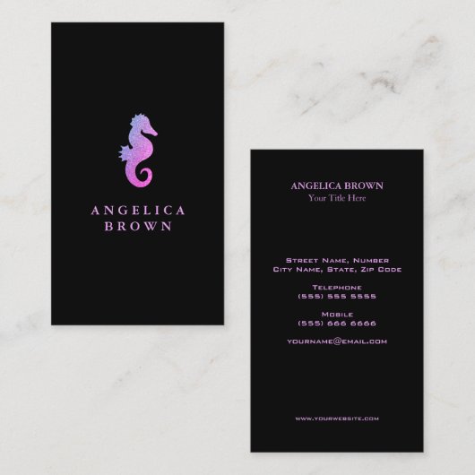 Glıtter Seahorse Visitekaartje (Voorkant / Achterkant)