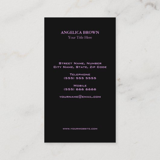 Glıtter Seahorse Visitekaartje (Achterkant)