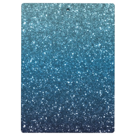 Glitter Seaside en Ocean Blue Gradient Teacher Klembord (Achterkant)