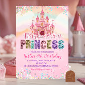 Glitter Sequin Fourever a princess birthday Kaart