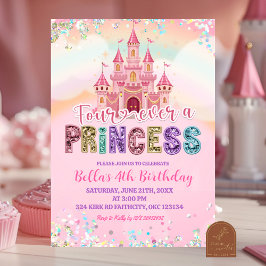 Glitter Sequin Fourever a princess birthday Kaart