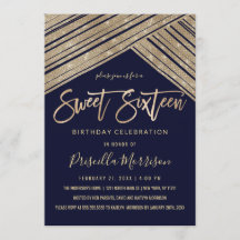 Glitter Sequin Geometric Stripes Sweet 16