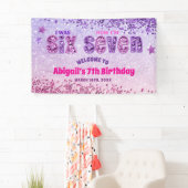 Glitter Sequins 67 Birthday Party Welcome Sign Spandoek (Insitu)