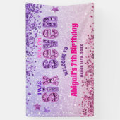 Glitter Sequins 67 Birthday Party Welcome Sign Spandoek (Verticaal)