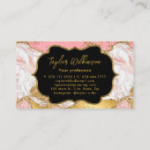Glitter Sequins Agate (goud en roze) Visitekaartje (Achterkant)