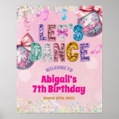 Glitter Sequins Dance Birthday Party Welcome Sign Poster (Voorkant)