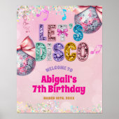 Glitter Sequins Disco Birthday Party Welcome Sign Poster (Voorkant)