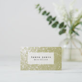 Glitter Sequins Hair Stylist Mode Sjabloon Visitekaartje (Staand voorkant)