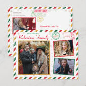  Glitter-serie Foto's Airmail met Kerstmis Briefkaart (Voorkant / Achterkant)