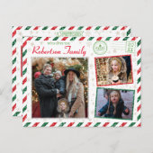  Glitter-serie Foto's Airmail met Kerstmis Briefkaart (Voorkant / Achterkant)