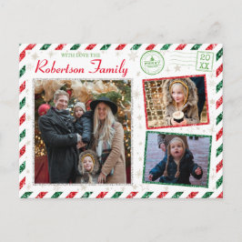 Glitter-serie Foto's Airmail met Kerstmis Briefkaart