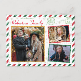 Glitter-serie Foto's Airmail met Kerstmis Briefkaart