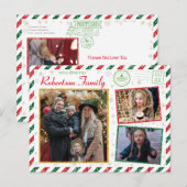  Glitter-serie Foto's Airmail met Kerstmis Briefkaart (Voorkant / Achterkant)