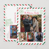  Glitter-serie Foto's Airmail met Kerstmis Briefkaart (Voorkant / Achterkant)