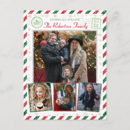 Glitter-serie Foto's Airmail met Kerstmis Briefkaart