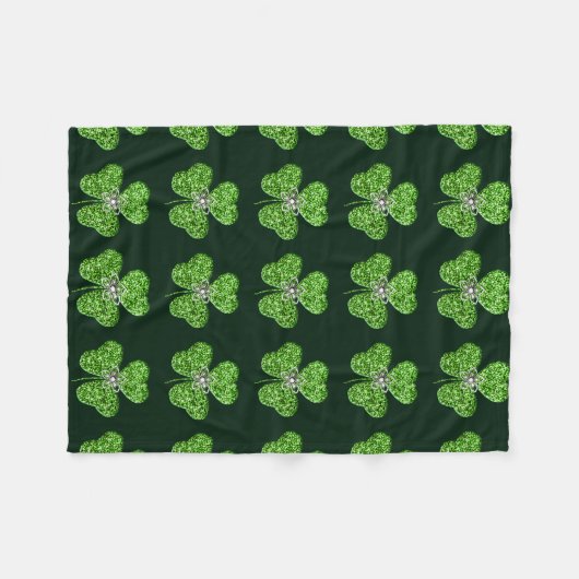 Glitter Shamrock and Fleece Blanket (Voorkant (Horizontaal))