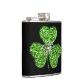 Glitter Shamrock and Flower Flask Heupfles (Rechts)