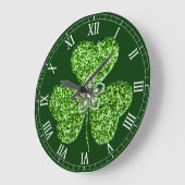 Glitter Shamrock And Flower Roman Numeral Clock Grote Klok (Hoek)