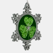 Glitter Shamrock and Flower Snowflake Ornament (Links)