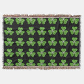 Glitter Shamrock and Flower Throw Blanket Deken (Voorkant)