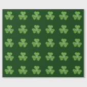 Glitter Shamrock and Flower Wrapping Paper Cadeaupapier (Vlak)