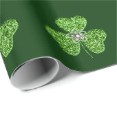 Glitter Shamrock and Flower Wrapping Paper Cadeaupapier (Rol Hoek)