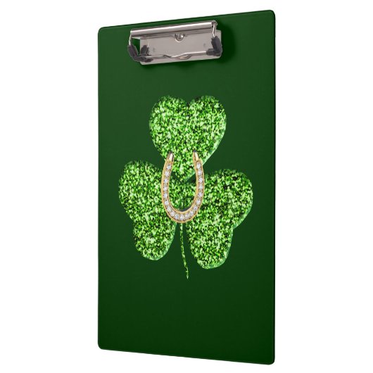 Glitter Shamrock and Hoefijzer Cliboard Klembord (Links)