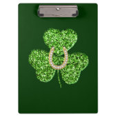 Glitter Shamrock and Hoefijzer Cliboard Klembord (Voorkant)