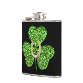 Glitter Shamrock and Hoefijzer Flask Heupfles (Links)