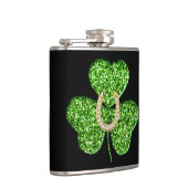 Glitter Shamrock and Hoefijzer Flask Heupfles (Rechts)