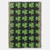 Glitter Shamrock and Hoefijzer Throw Blanket Deken (Voorkant Verticaal)
