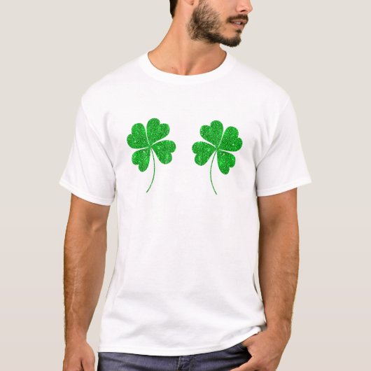 Glitter Shamrock Bikini Funny Adult St Patricks Da T-shirt (Voorkant)