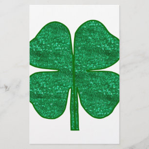 glitter shamrock briefpapier