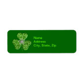 Glitter Shamrock en Flower Adresetiketten Etiket (Voorkant)