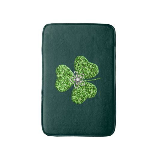Glitter Shamrock en Flower badmat (Voorkant Verticaal)