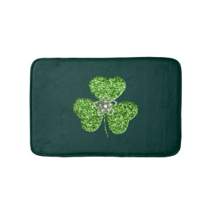Glitter Shamrock en Flower badmat