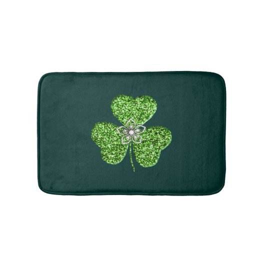 Glitter Shamrock en Flower badmat (Voorkant)