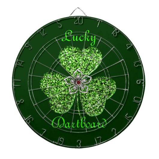 Glitter Shamrock en Flower Dart Board Dartbord (Voorkant)