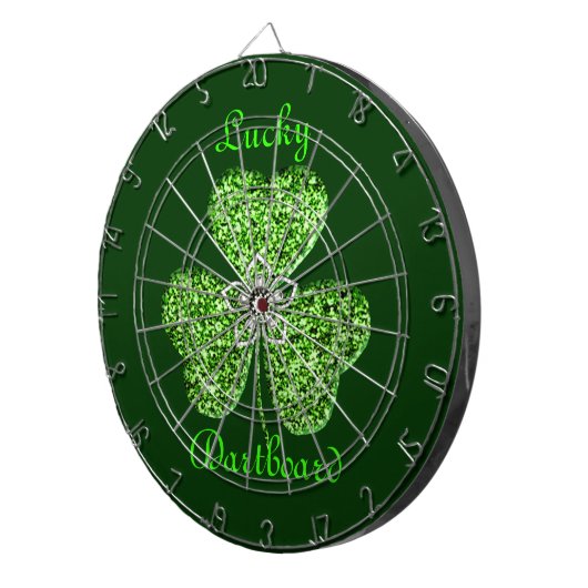 Glitter Shamrock en Flower Dart Board Dartbord (Voorkant Rechts)