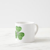 Glitter Shamrock en Flower Espresso Mok (Voorkant rechts)
