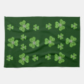Glitter Shamrock en Flower Kitchen Towel Theedoek (Horizontaal)